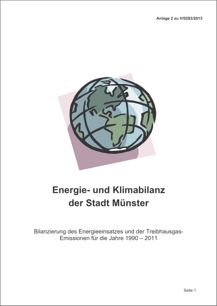Deckblatt Energie- und Klimabilanz der Stadt Münster 2011
